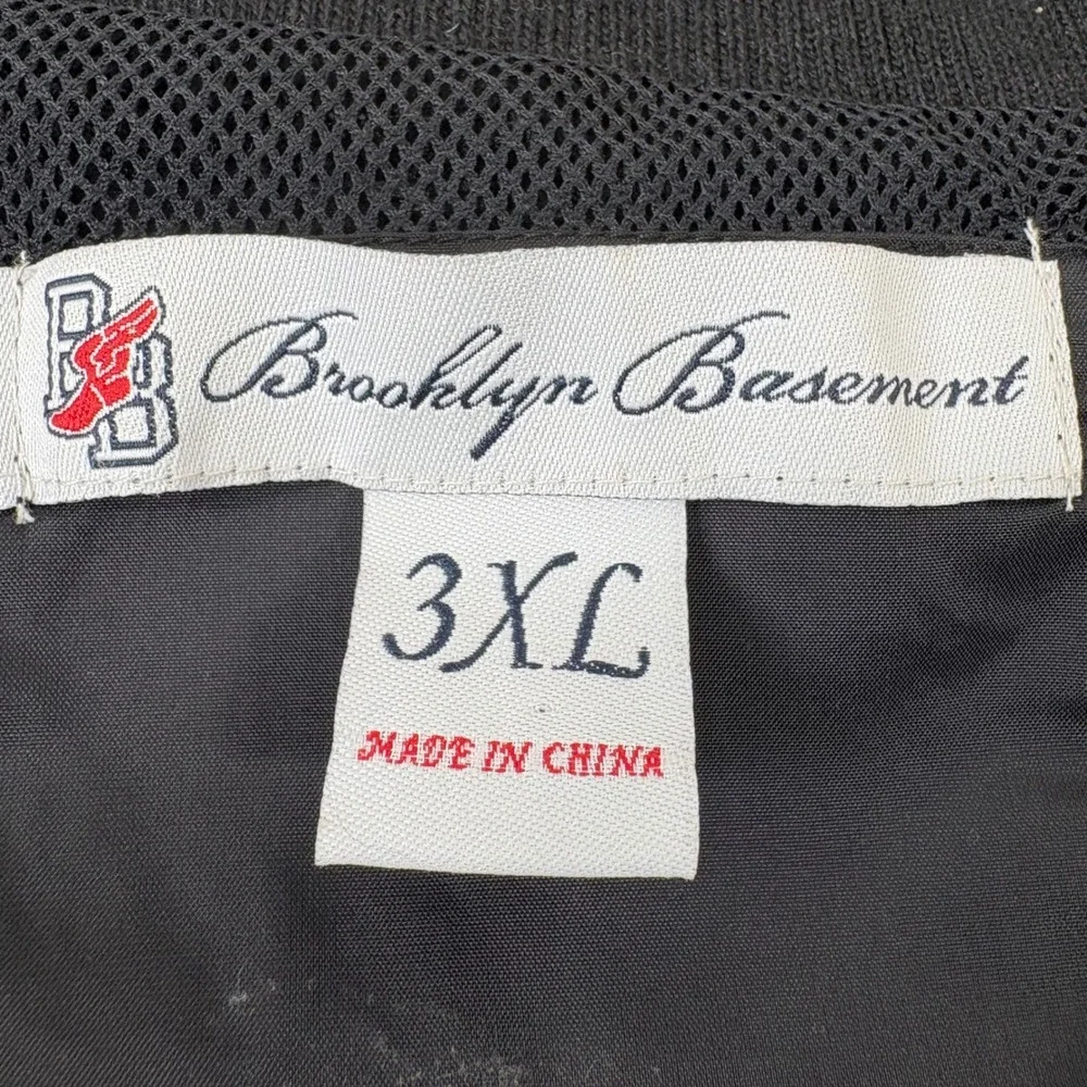 Brooklyn Basement Bomber Jacket Mens 3XL Black Dual Gold Zip Utility Streetwear